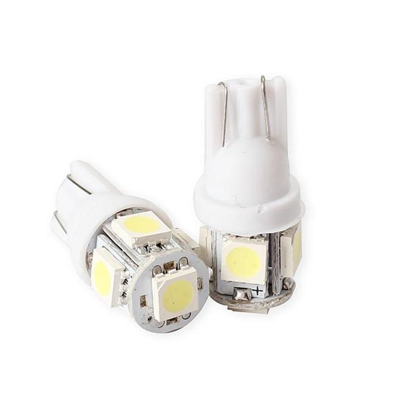 2Pcs 5050 5SMD Kleine LED Auto Licht Auto Side Wedge Tail Light-emitting Diode Lamp DC 12V auto Accessoires Wit