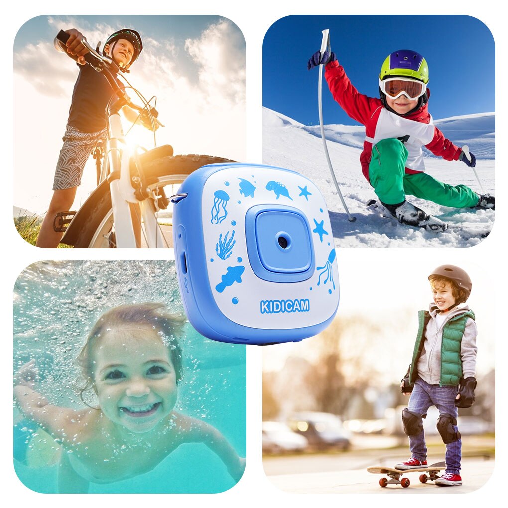 Câmera de vídeo digital recarregável das crianças exteriores da câmera da ação da tela de 2 Polegada lcd com caso impermeável