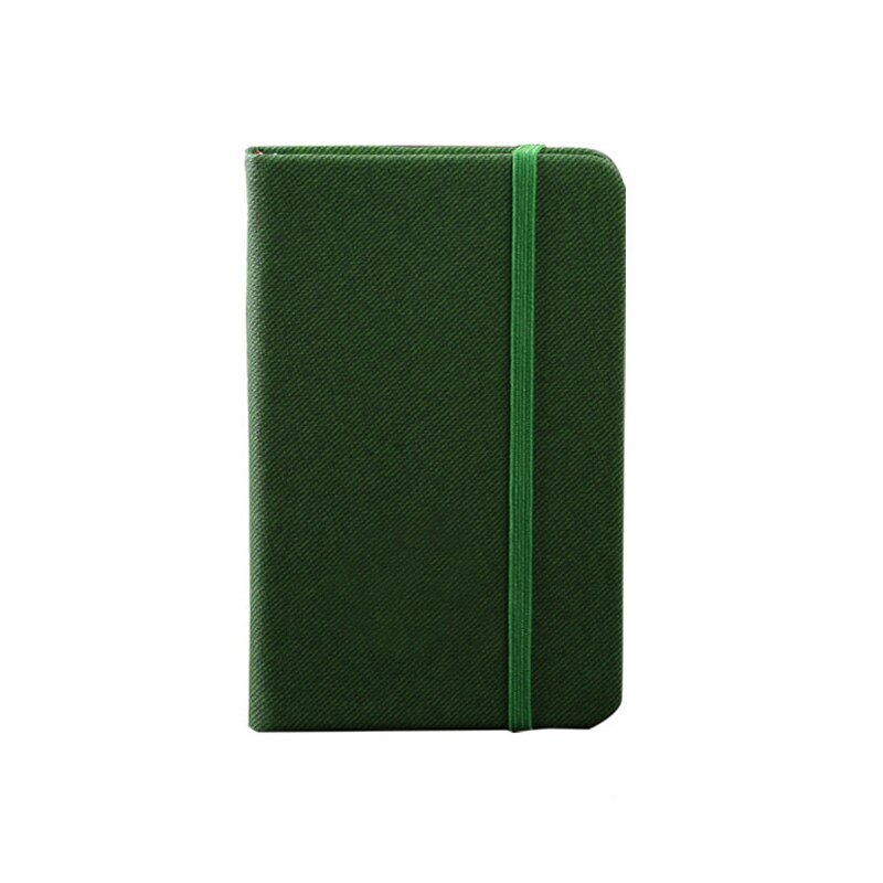 Classic Fabric A6 Dotted Journal Dot Grid Bullet Notebook Hard Cover Elastic Band Envelope Pocket Diary Travel Planner: Default Title