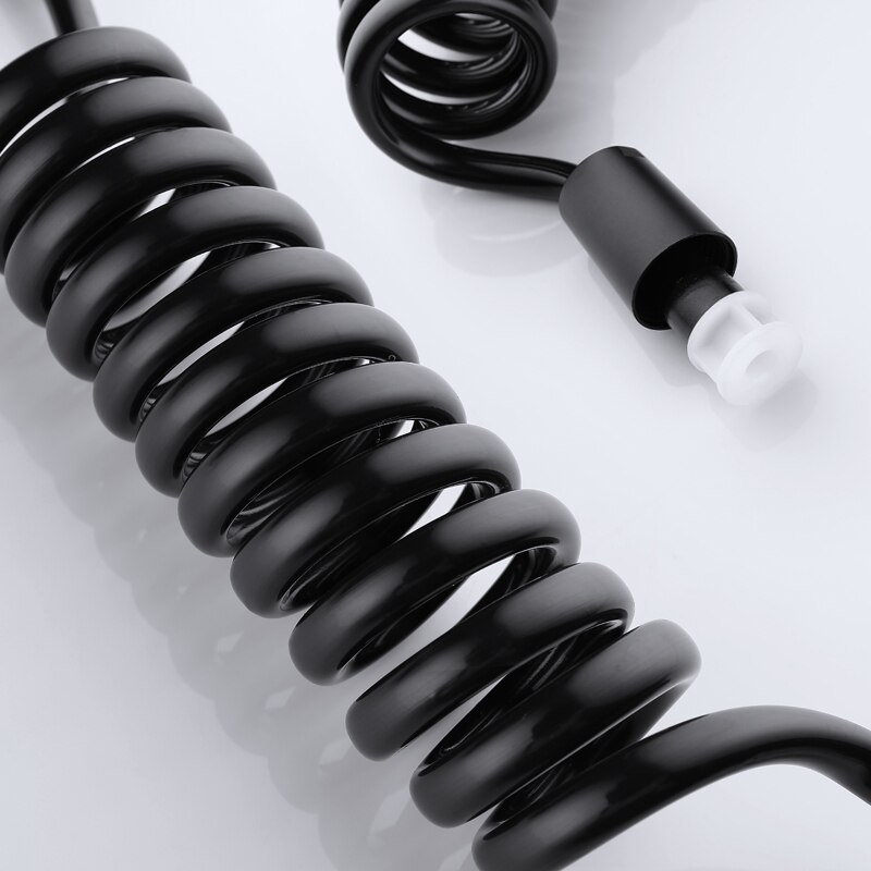 Bidet Shower Black Bathroom Toilet Bidet Faucet Wall Mounted Washer Mop Tap with Shattaf Holder Bracket and Spring Hose PVD Hose