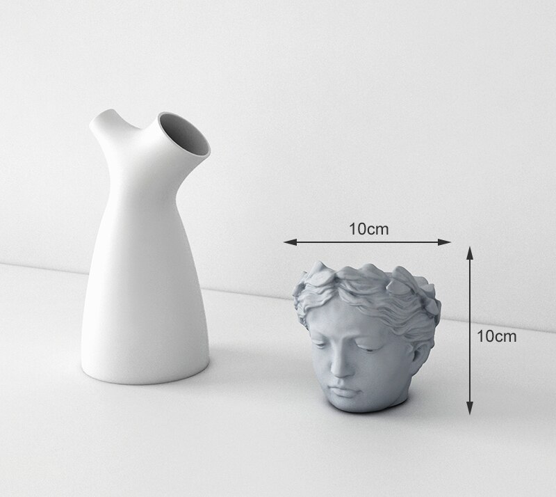 Cement flowerpot silicone mold goddess head flowerpot mold concrete gypsum figure head potted silicone mold: Default Title