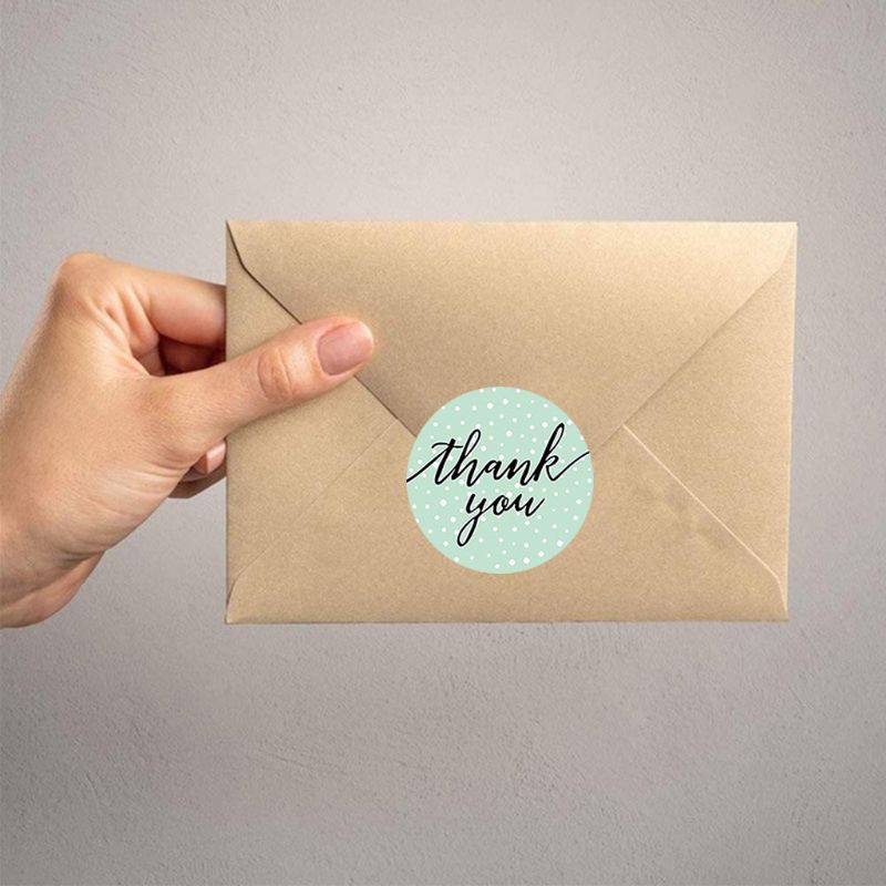 Sello de pegatinas Thank You de 8 estilos 100 Uds para la etiqueta pequeña de la papelería de la boda de la tienda