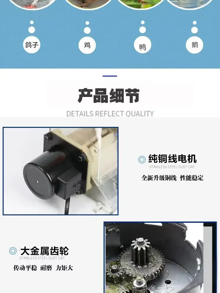 Alimentador automático de frango, pombos, frango, pato, transportador de pombos, cronometragem inteligente, alimentador automático de frango, suprimentos para pombos
