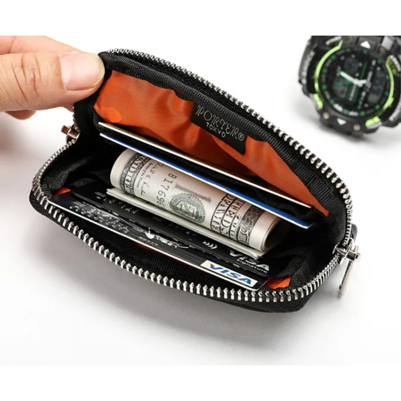 Carteira japonesa masculina, bolsa de armazenamento de fones de ouvido, porta cartão de crédito, para meninos e meninas, organizador de cartão bancário, bolsa de moedas com zíper