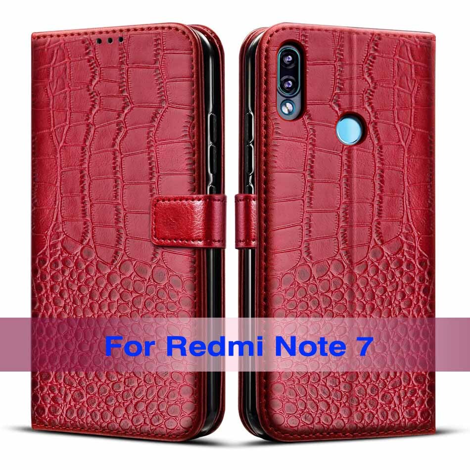 Capa de silicone para xiaomi redmi nota 7 caso de silicone de couro da aleta para xiaomi redmi nota 7 note7 capa de telefone abundante coque: Red