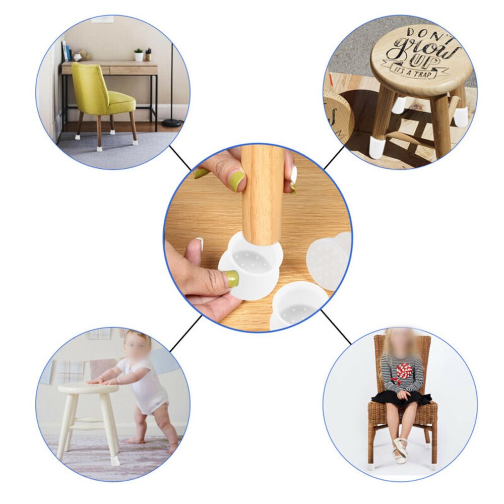 Protection Chair Foot Pads Table Cover Pad Home 40*30cm White BPA free