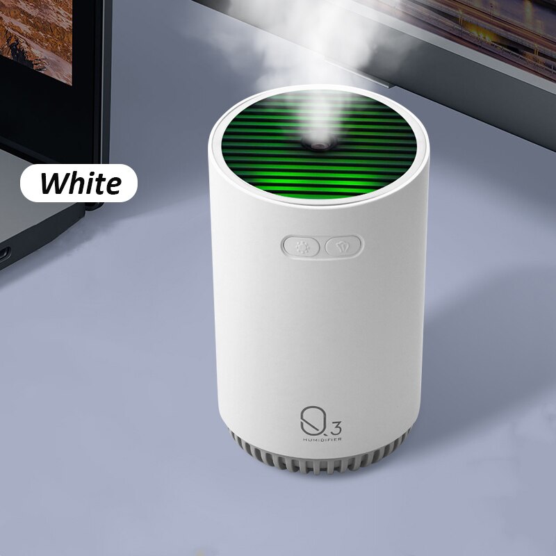 Zware Mist Draagbare Draadloze Air Diffuser 320 Ml 2000 Mah Usb Oplaadbare Ultrasone Aroma Difusor Luchtbevochtiger Lamp Humidificador: White