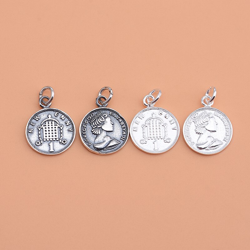 925 en argent sterling bijoux à bricoler soi-même accessoires reine britannique pièce pendentif faisant bracelet collier pendentif accessoires