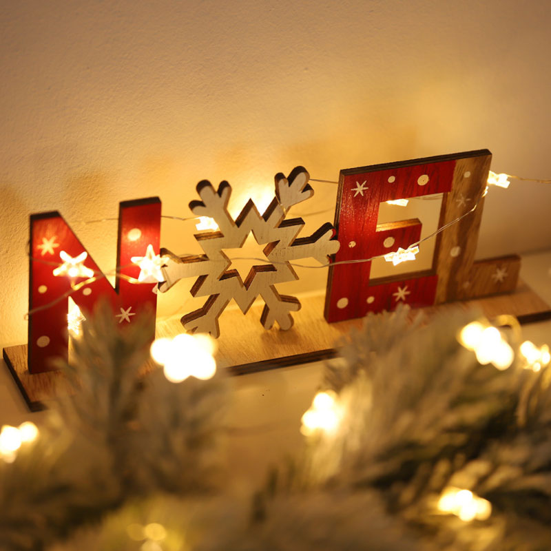 Kerst Feestelijke Decoraties Houten Alfabet Hangers Desktop Creatieve Afdrukken Decoraties