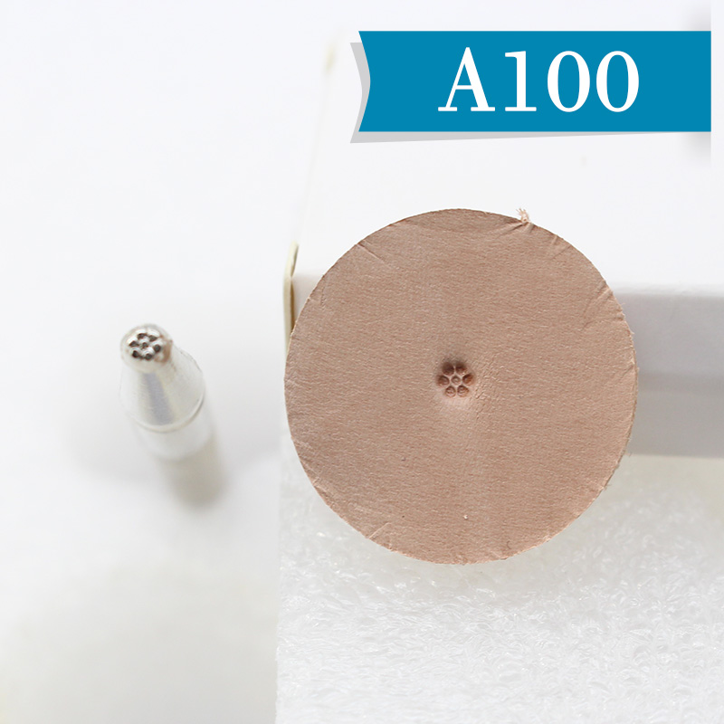 Leather Stamp Tool Engraving and Embossing Tools Different Shape Stamp Punch Set Saddle Making Tools for Leather Craft Working: A100 1Pcs