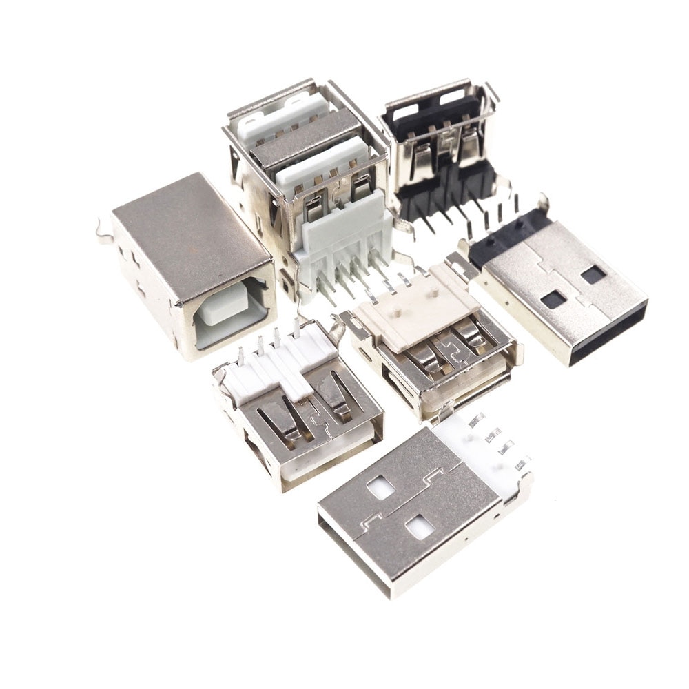 5 stk usb-kontakt 2.0 stikkontakt hankjønn a type b type smt overflatemontering gjennom skrog pcb velg å bestille