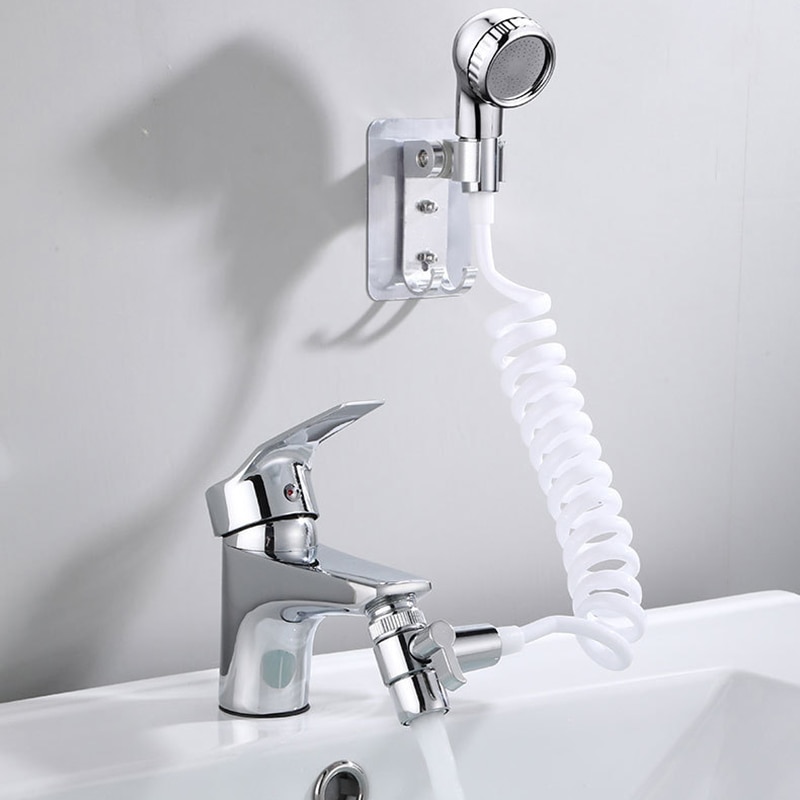 1 sæt badeværelse køkkenvask vandhane extender bruser universal dyse adapter omskiftelig ventil enhed vandhane til shower extender –