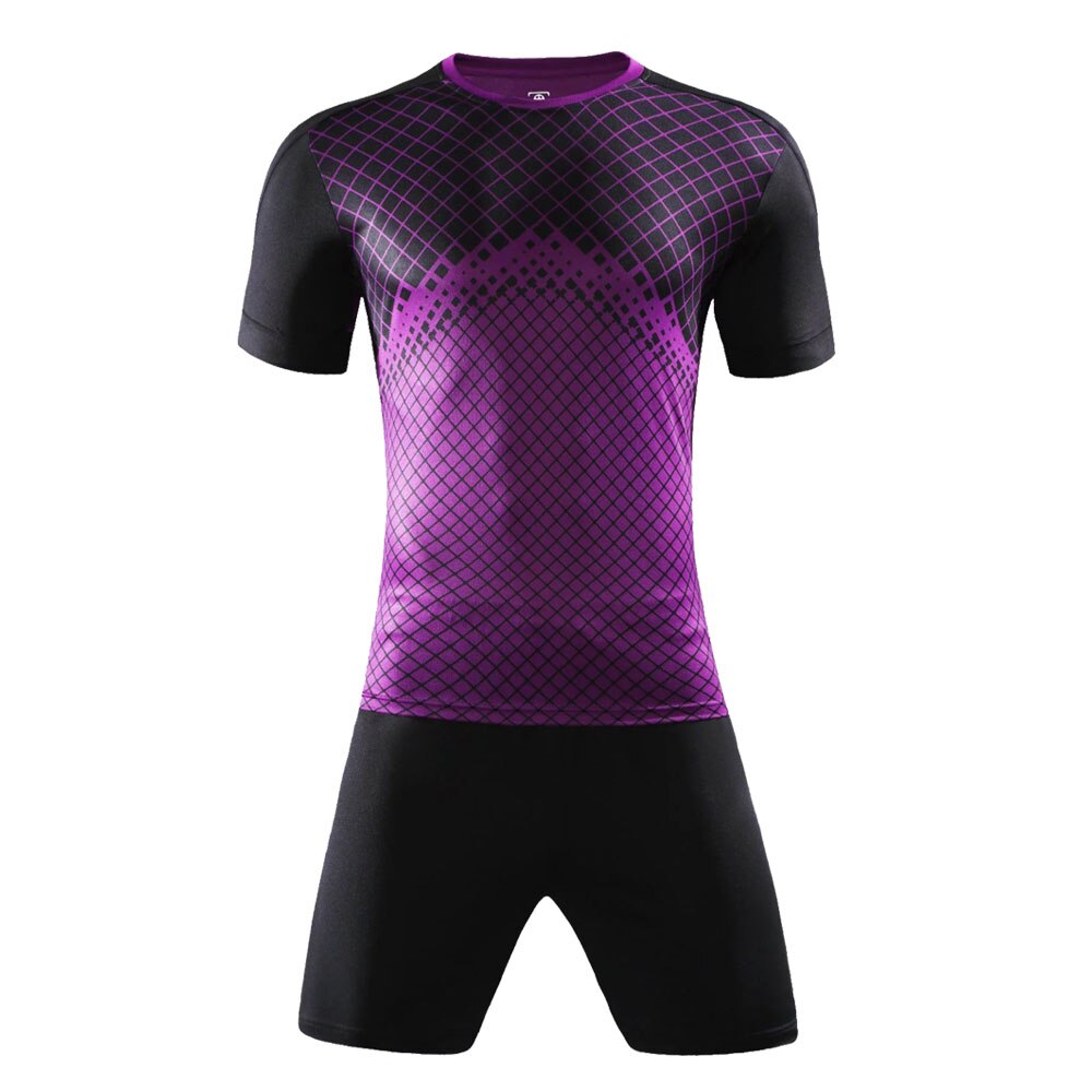 DIY Erwachsene Fußball Uniform Outfit Ausbildung Trikots Costom Fußball Trainingsanzug Trikots Fußball Kit survêtement fußball: Purple / XL