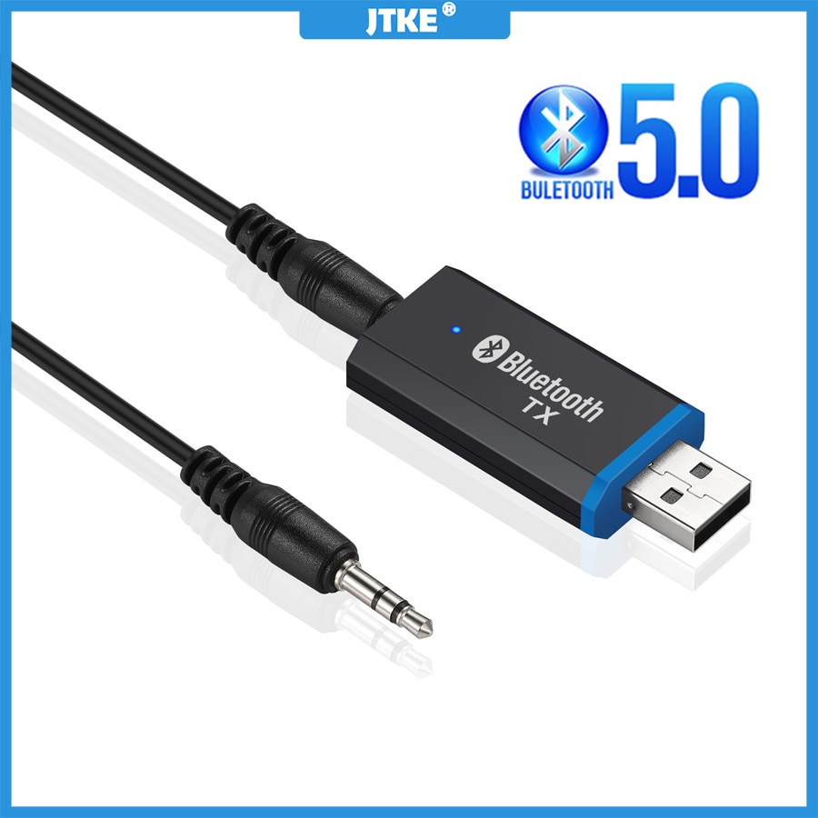 Bluetooth 5,0 EDR Audio- Absender Für TV PC Fahrer Freie USB Audio- Dongle Absender 3,5 MM Jack AUX kabellos Adapter #846