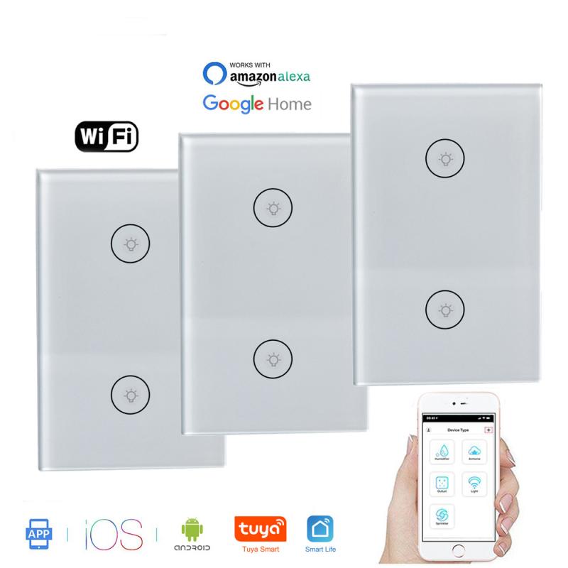 Smart Wifi Touch Switch Required Smart Home 1/2/3 Gang Light Switch Accessories Support Alexa Google Home Tuya App