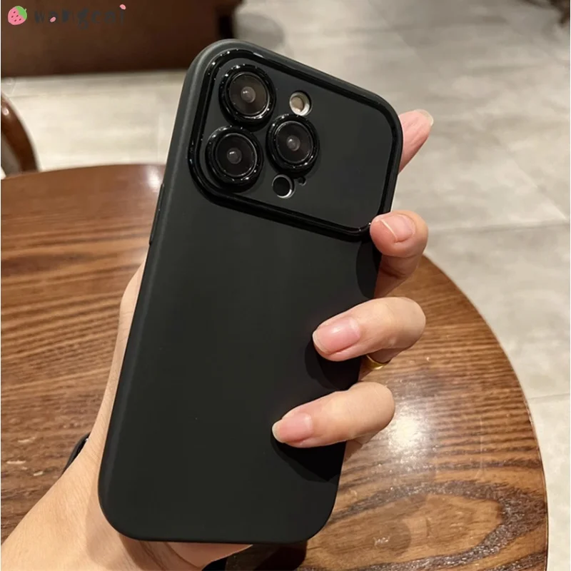 Para iphone 15 14 13 12 11 pro xs max xr x 7 8 plus caso de telefone fosco cor sólida simples negócios preto branco simples capa