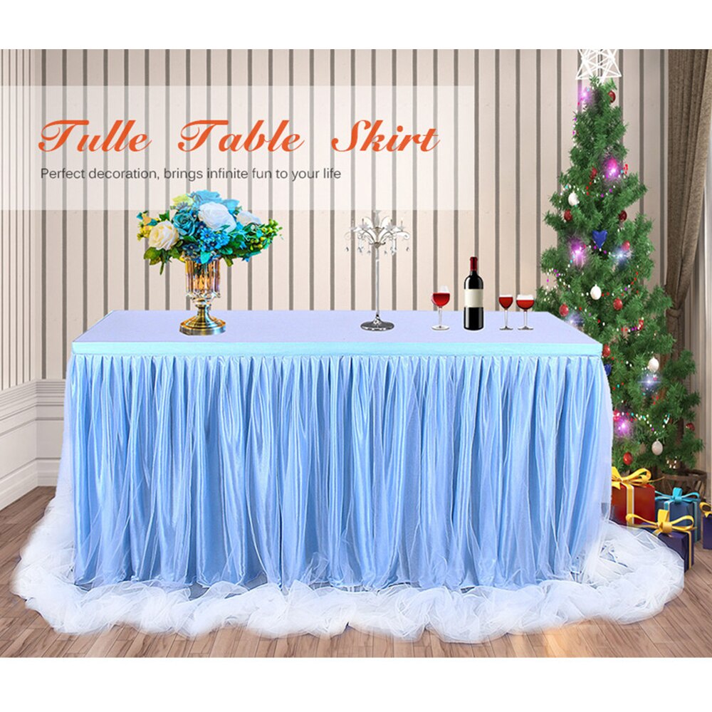 Håndlavet tyl bord nederdel solid dug dekorativ bordserviet klud til rektangel eller rundt bord hjemme bord fodpaneler