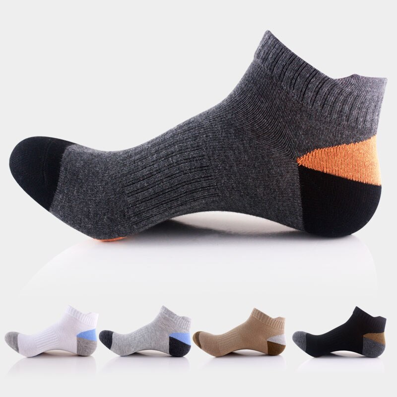 Männer Baumwolle Sport Socken Absorbieren Schweiß Deodorant Athletisch Basketball Laufen Socken draussen Klettern Radfahren Socken Grau