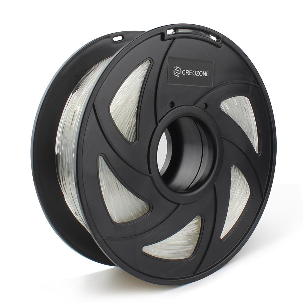 CREOZONE Flexible 3D Printer Filament TPU Flex Plastic for 3D Printer 1.75mm 1KG 3D Printing Materials: Transparent