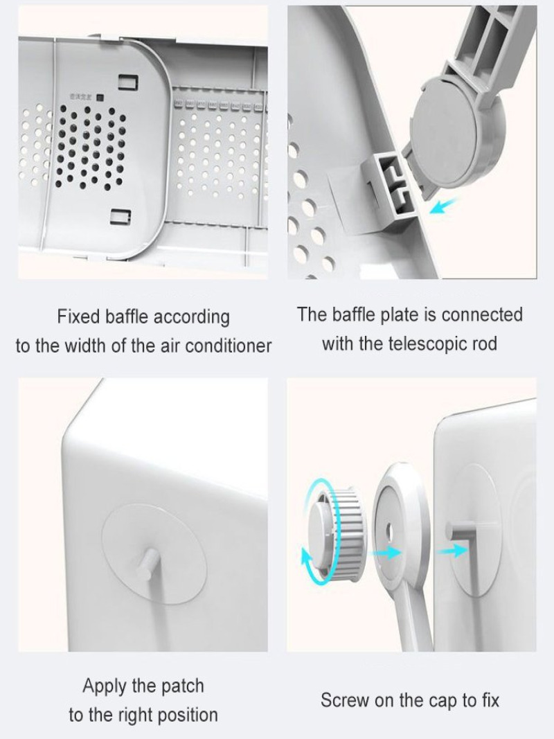 Parabrezza per condizionatore d'aria anti-soffiaggio diretto per uso domestico Piastra guida dell'aria universale non perforata
