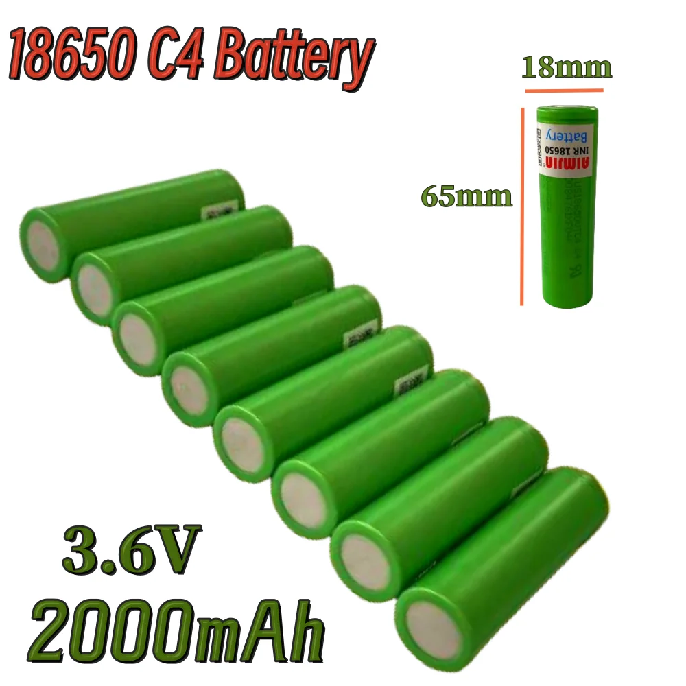 100% brand 3.6V 18650 C4 2000mAh lithium-ion rechargeable battery US18650VTC4 30A flashlight toy discharge