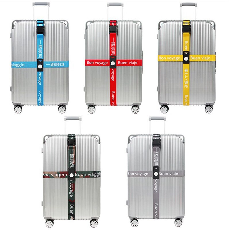 Luggage Strap Suitcase band Three digits password Belt Luggage Straps Cross Belt adjustable Travel accessorie Suitcase rope band