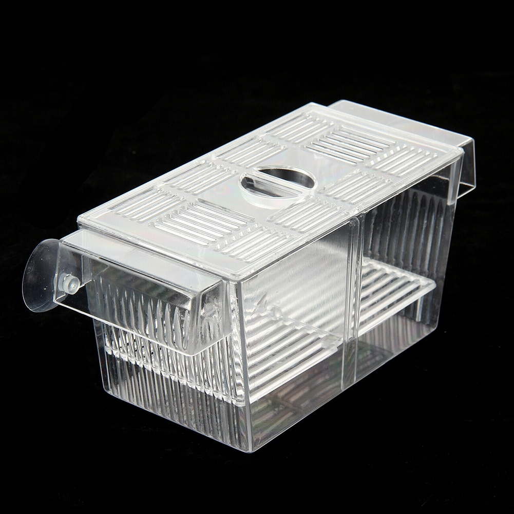 Transparent Fish Breeding Box Guppies Isolation Aquarium Hatchery Floating Incubator Breeder Transparent Double-deck Mini House