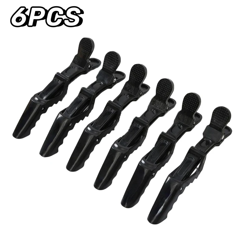 6pcs/Lot Plastic Hair Clip Hairpin Hairdressing Clamps Claw Section Alligator Clips Barber For Styling Salon Accessories: Brown