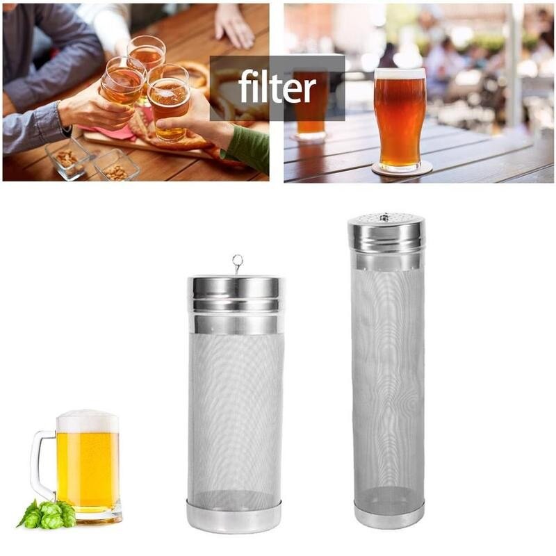 1 Uds. De cartuchos de filtro de cerveza de acero, filtro de cerveza elaborado de Hop, malla de acero inoxidable, filtro para cubo de vino casero