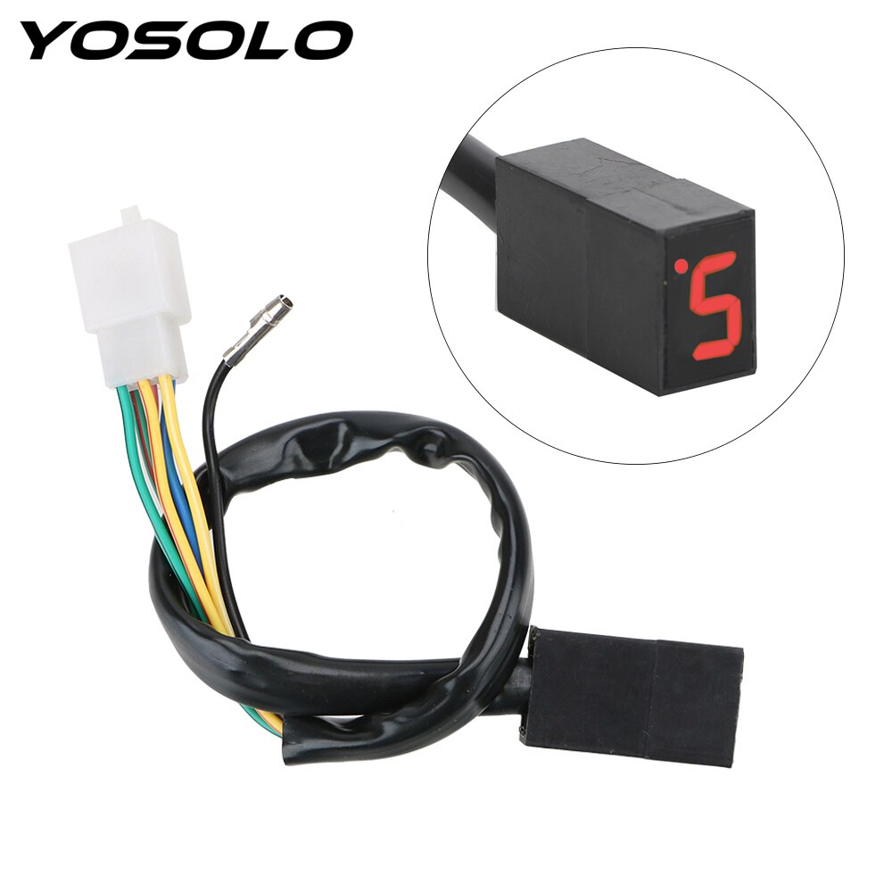YOSOLO LED DisplayUniversal Gear Indicator Motorcycle Shift Lever Sensor 5 Gears Motorcycle Exterior