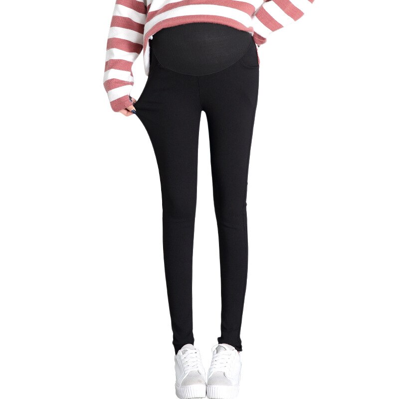 Winter Zwangere Katoen Blend Gold Fluwelen Zwarte Broek Dikke Warme Stretch Slim Passen Moederschap Leggings Moeder Hoge Taille Kleding
