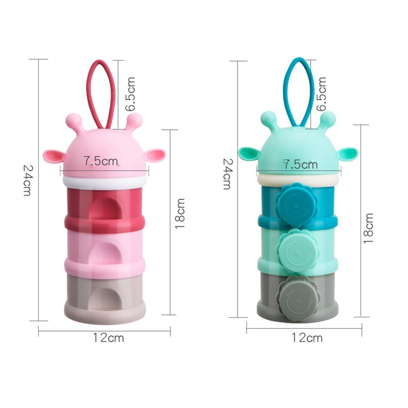 3Pcs Baby Milk Powder Portable Storage Cans Baby Snacks Storage Tank Formula Milk Powder Distributor Children's Snack Food Box