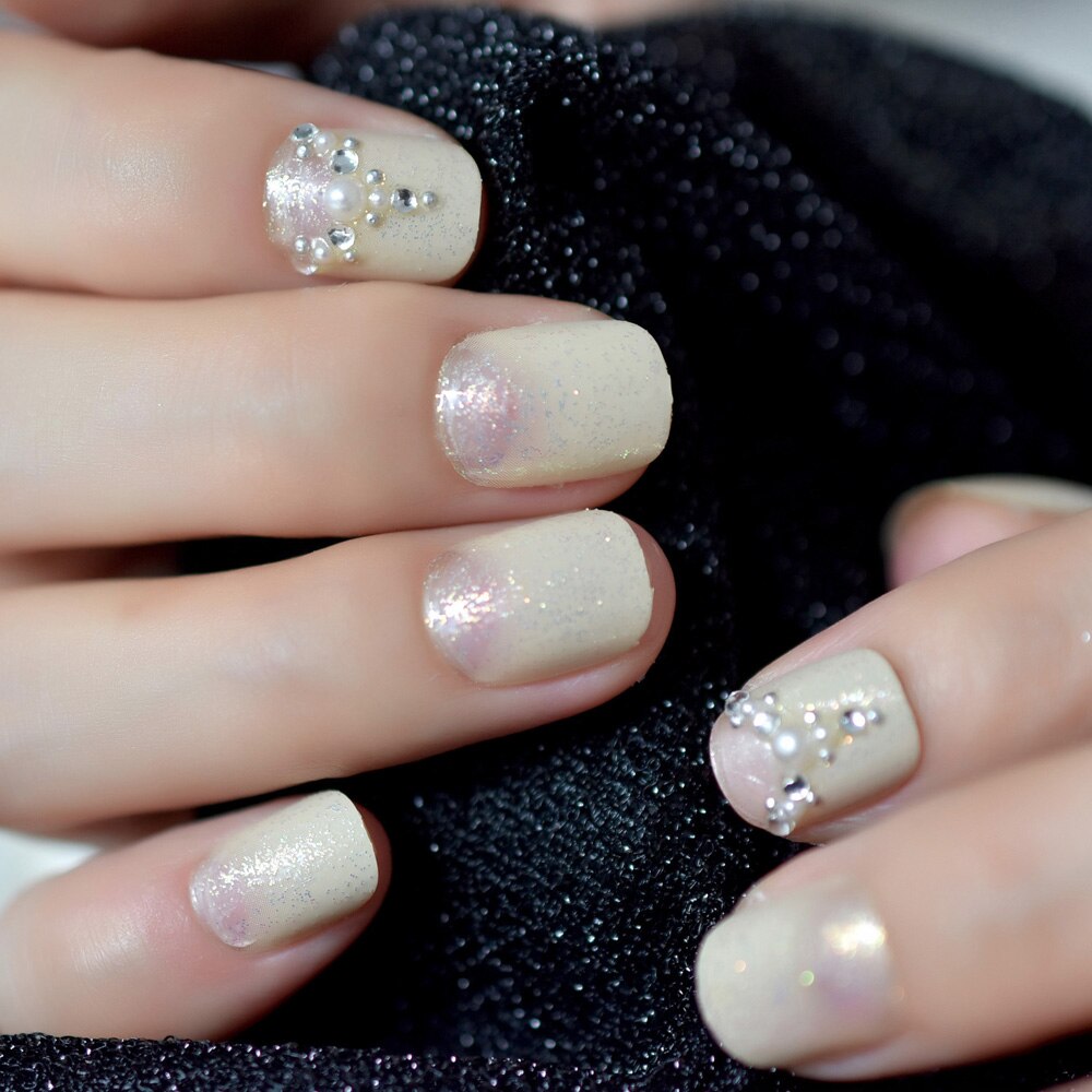 Zwart Ombre Franse Nagels Sharp Ending Acryl Nail Tips Glitter Gel Cover Gradiënt Wees Nagels Valse met Lijm Tabs: Z945