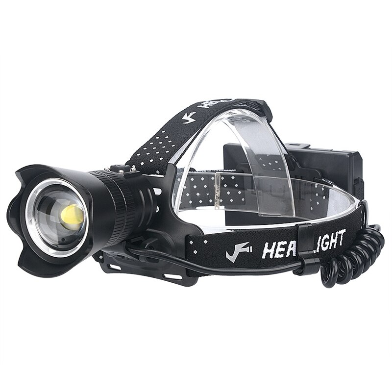 LED Kopf Licht Lampe 3-Modus Zoom USB Scheinwerfer Wiederaufladbare Wasserdichte Kopf Taschenlampe Für Camping Angeln: WHITE