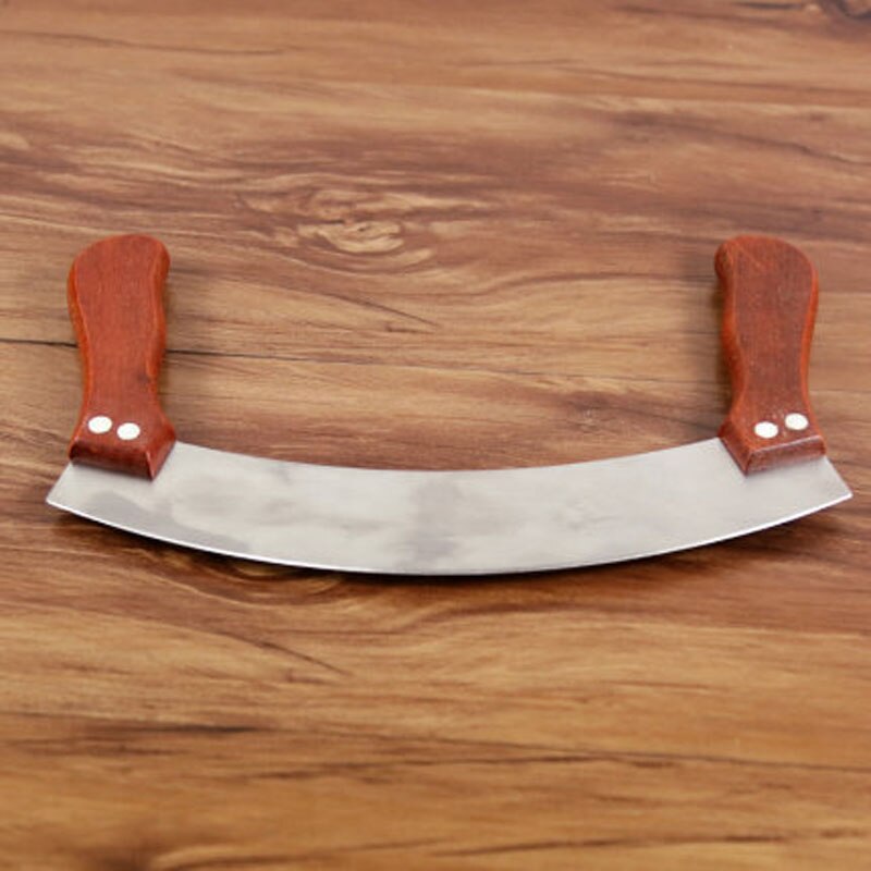 Cortador de turrón crujiente, cuchillo oscilante para galletas, Pizza, cortador de arco de acero inoxidable, cortador de doble Bing, herramientas para hornear