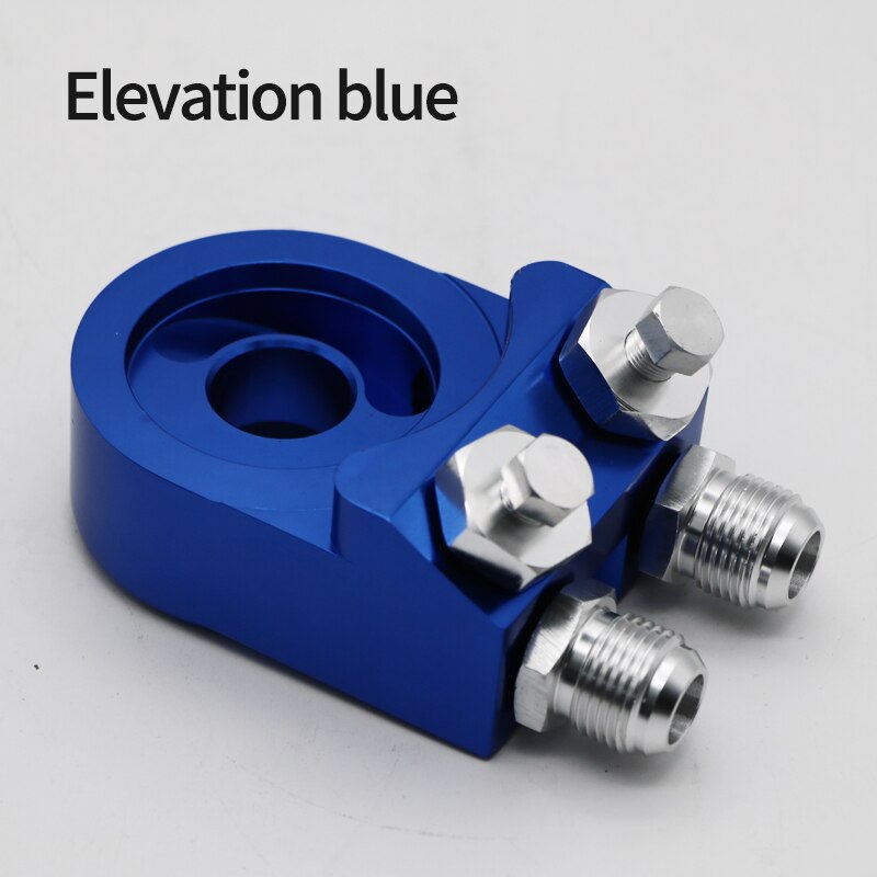 Oil Cooler Filter Sandwich Plate Adapter AN10 Spin-on Oil Filter And Filter Pad On Engine Block Billet Aluminum: C Blue