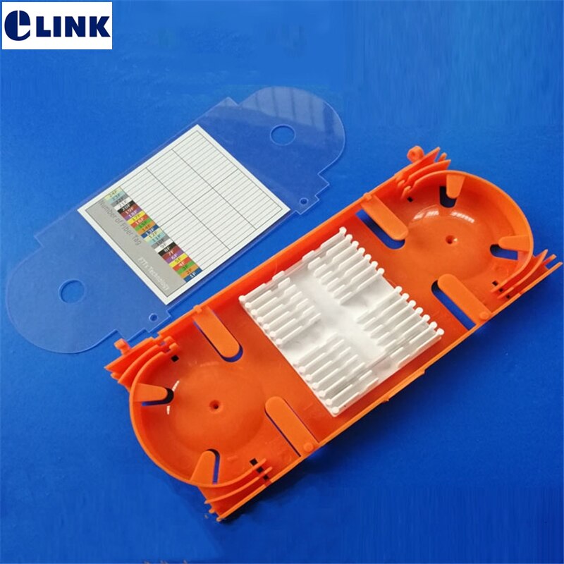 10 pcs 24 core vassoio di alta qualità in fibra di giunzione ftth ottica di plastica di fusione cassette cassetto di giunzione orange vendite della fabbrica elink