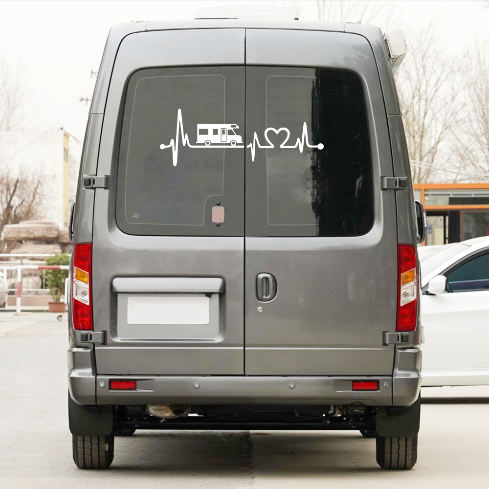 Pegatinas de vinilo de rayas para autocaravana, caja de caballos, caravana, RV, accesorios para coche, calcomanías gráficas de decoración de electrocardiograma