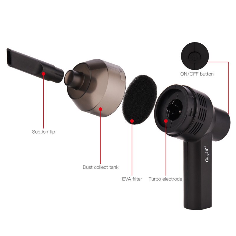 Rechargeable Mini Vacuum Cleaner Cordless Handheld Car Dust Cleaner Vacuum Sweeper Desk Computer Carpet Closet Bag Aspirator 31