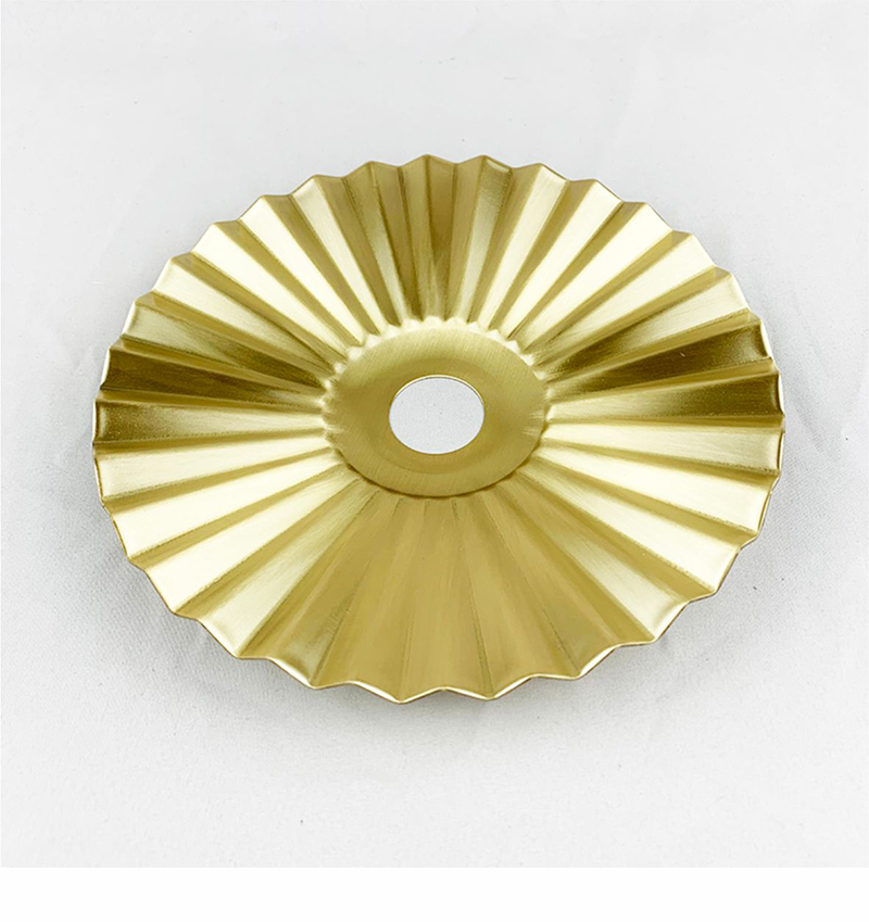 Messing geplooide lampenkap Retro industriële hanglamp Middeleeuwse bureaulamp Vloerlamp DIY verlichtingsaccessoires e27 schaduw