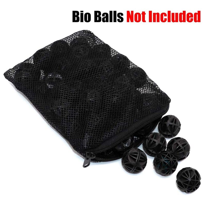 30 pakke akvarium mesh media filter poser high flow mesh bag gjenbrukbare nettposer med plastglidelås for fisketank bio baller pelleti