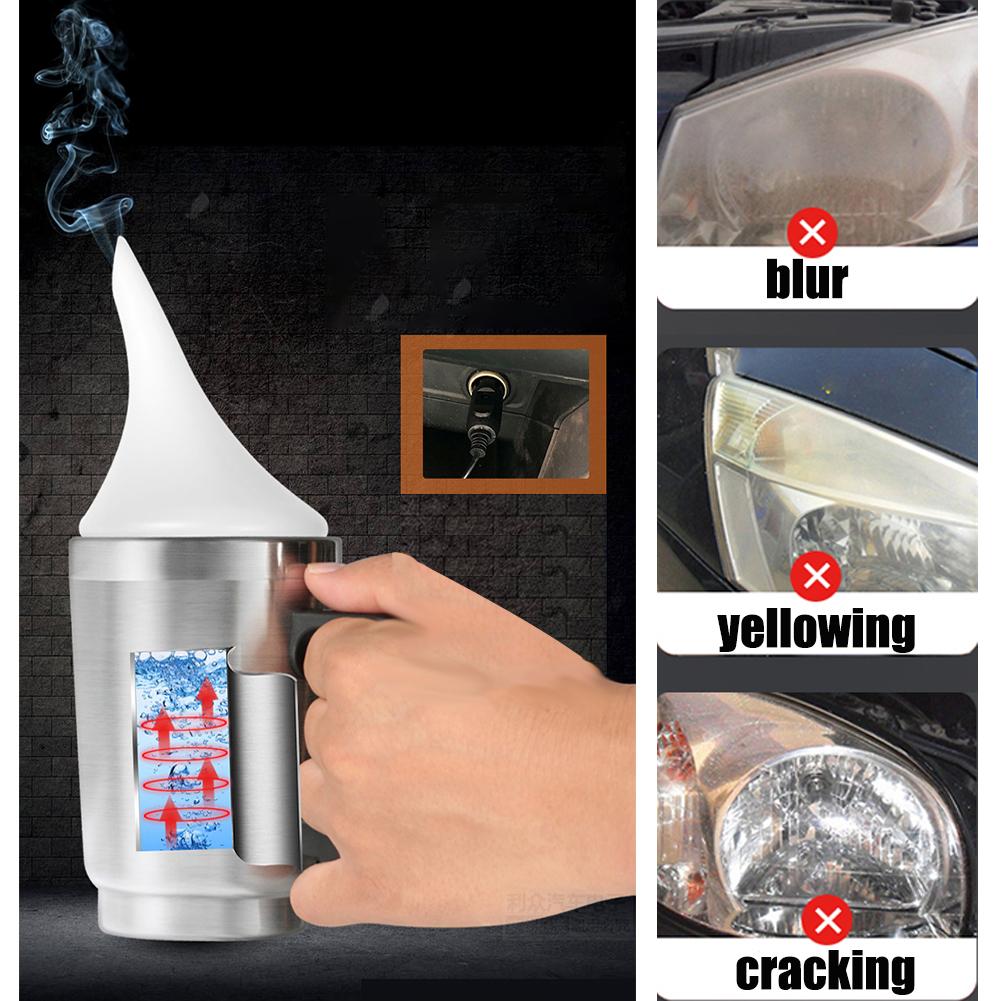 Car Headlight Lens Repair Tool Restoration Heating Atomization Cup Restore Kit
