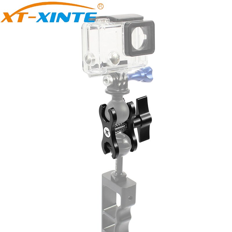 XT-XINTE Diving Luce Braccio Adattatore di Clip Farfalla Clip di 1inch Testa A Sfera Morsetto Supporto per GoPro 7 6 5 SLR Fotocamera con 2/3 Fori Aperti