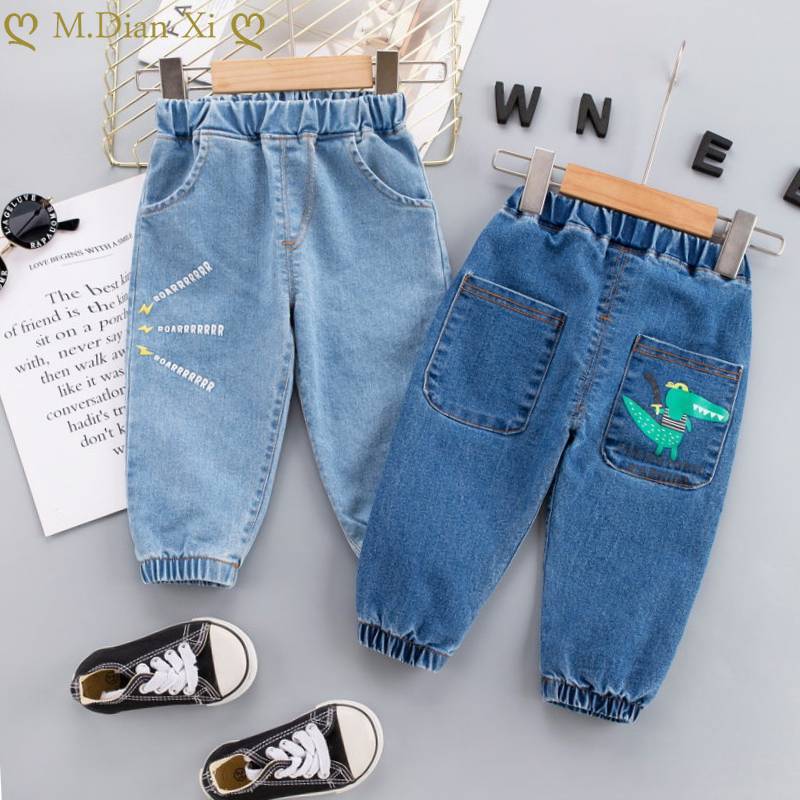 Pantalones vaqueros de dibujos animados para niños y niñas, pantalón informal para niños de 1, 2, 3 y 4 años, novedad de
