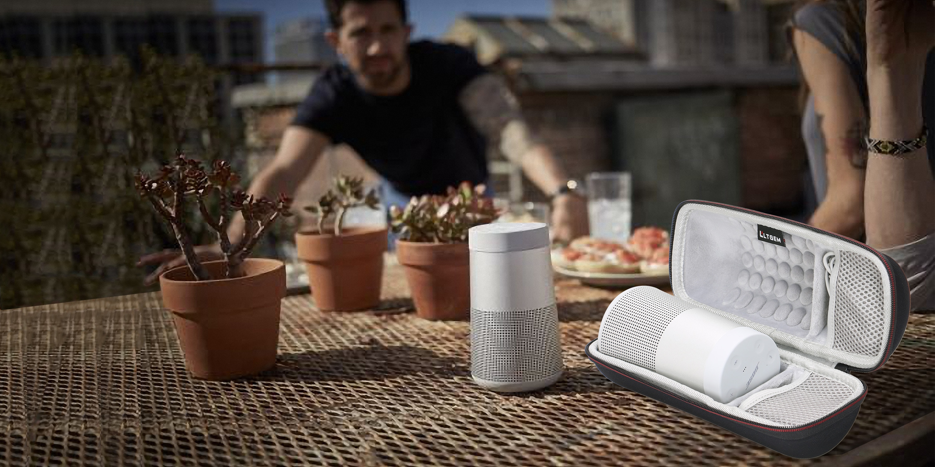 Ltgem eva harde opbergtas voor reistas voor bose-soundlink revolve bluetooth luidsprekertas met gaasvak
