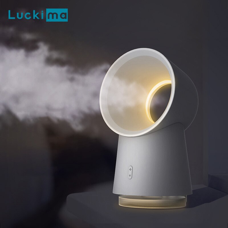 Humidificador sin aspas para el hogar y la Oficina, minivaporizador de agua con USB, generador de niebla, ventilador de refrigeración de aire de escritorio con luz LED nocturna