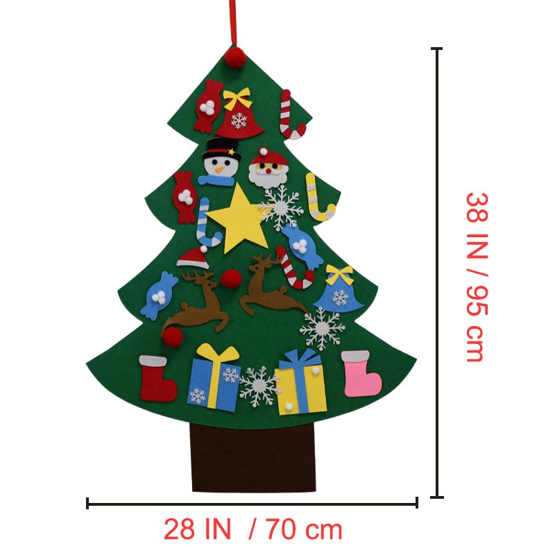 Bricolage feutre arbre de noël nouvel an enfants jouets arbre artificiel tenture murale ornements décoration de noël pour la maison