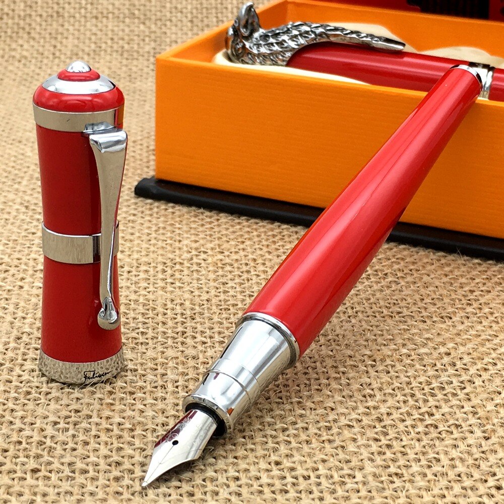 Fuliwen Antique Style Fountain pen Red barrel Red ink Pen mont Top for Ladies