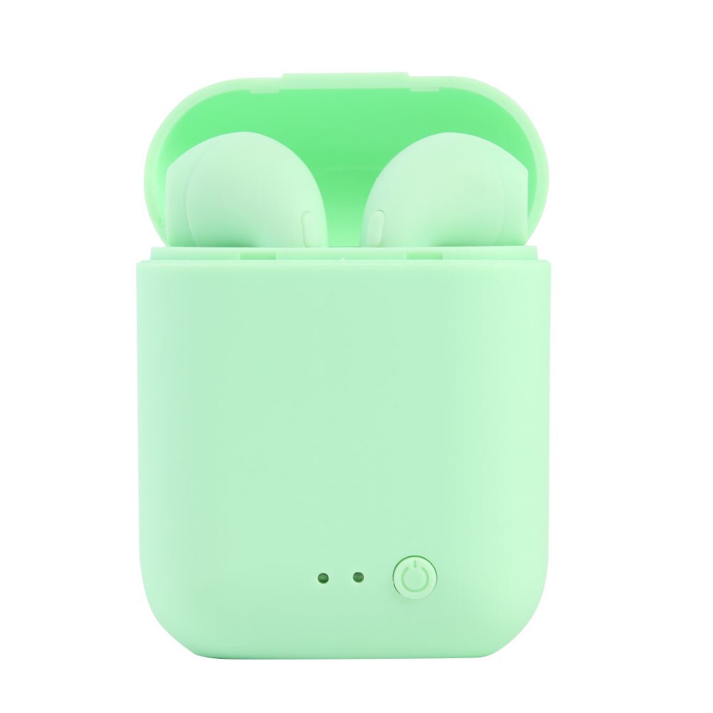 Original i12 TWS Earphone Bluetooth 5.0 Headphones Waterproof Earbud with Charging Box headphone For iPhone Xiaomi i7s mini2: i7s mini2 green