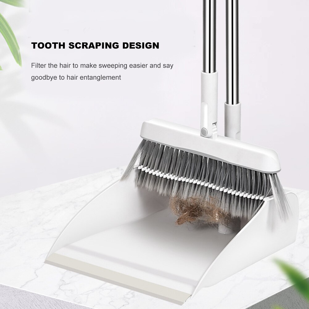 Folding Standing Broom Dustpan Set Rotatable Windproof Floor Cleaning Tool Long Handle Broom Sweep Cleaning Brush Dust Pan